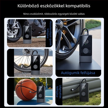 Autó keréknyomás-inflátor, vezeték nélküli, elektromos, digitális kijelzővel, 11,1V, Type-C, ≤80W, 25 L/min
