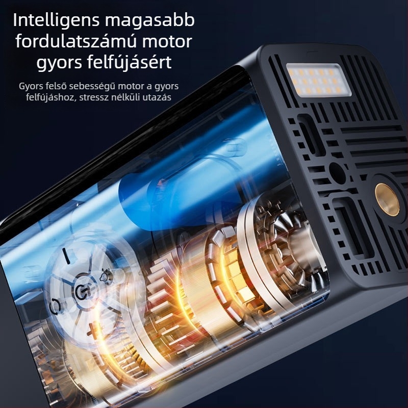 Autó keréknyomás-inflátor, vezeték nélküli, elektromos, digitális kijelzővel, 11,1V, Type-C, ≤80W, 25 L/min