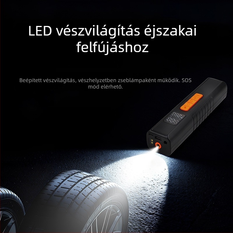 Autó gumiabroncs töltő digitális kijelzővel - újratölthető 12V, egyhengeres, 30 L/min
