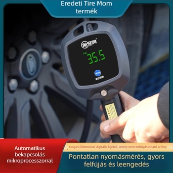 Digitális autógumi töltőnyomásmérő, digitális kijelző, 0-200 psi, több egység, pontosság 0,01
