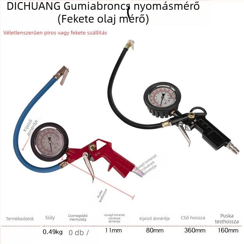 Dichuang Gumiabroncsnyomásmérő – magas pontosságú, 0-230 PSI tartomány, 0.01 PSI pontosság, alumínium ötvözet test