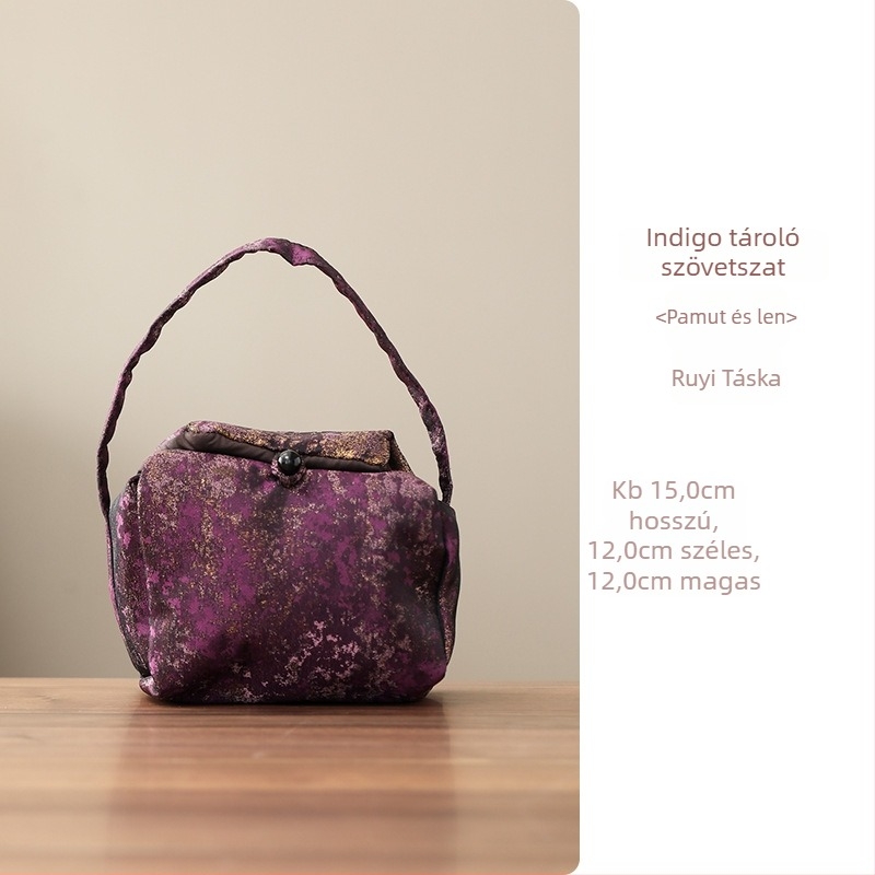 Artisan Textil Teáskészlet Tároló Táska – Hordozható Teáskészlet Szervező Teáskannához és Teáscsészékhez, Papírdobozos Csomagolás