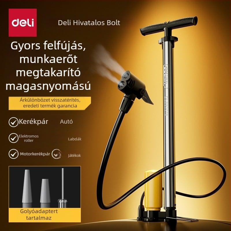 Kézi kerékpárpumpa, DL880016, légnyomás 0–160, súly 0,43 kg, hagyományos pumpa