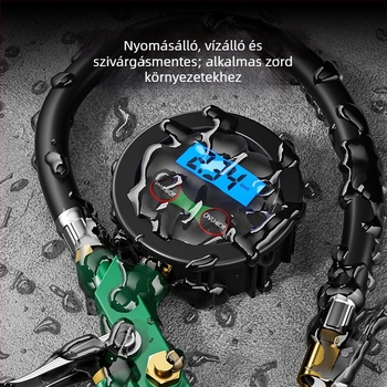 Shengda digitális gumiabroncsnyomás-mérő autókhoz, fém ház, digitális kijelző, 426 g
