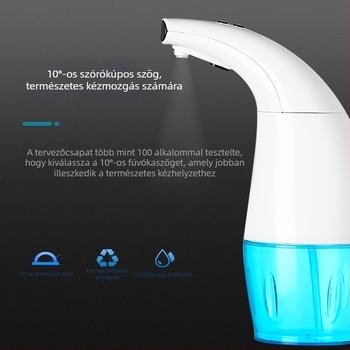 Automatikus habos szappan adagoló, indukciós érzékelő, USB töltés, ABS, 408 g, DELUXLI