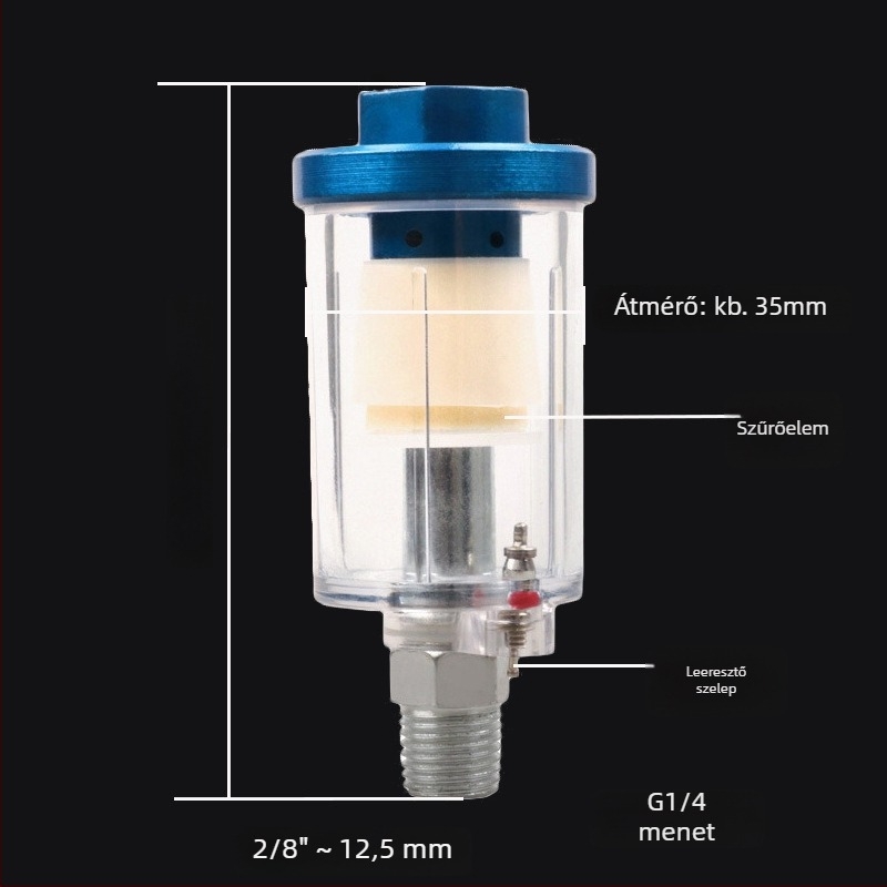 Pneumatikus spraypisztoly-kiegészítő — olaj-víz elválasztó, levegőszűrő, nyomásmérő