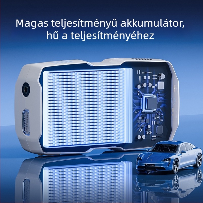 Kafila 602 Autóhoz tervezett vészindító energiaellátó és hordozható légpumpa digitális kijelzővel, újratölthető, 12V, 180W, 70 L/min