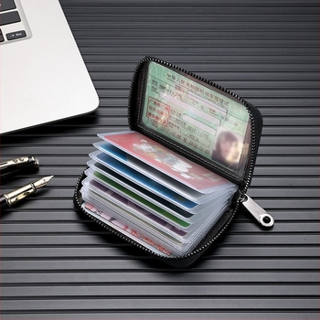 Uniszex PU kártyatartó RFID védelemmel, ultra vékony, nagy kapacitású, városi minimalista stílus