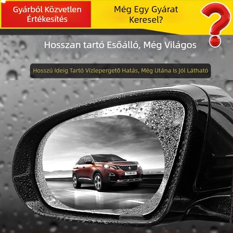 Esővédő film visszapillantó tükörhöz és oldalsó ablakokhoz, párátlanító és vízálló autófilm