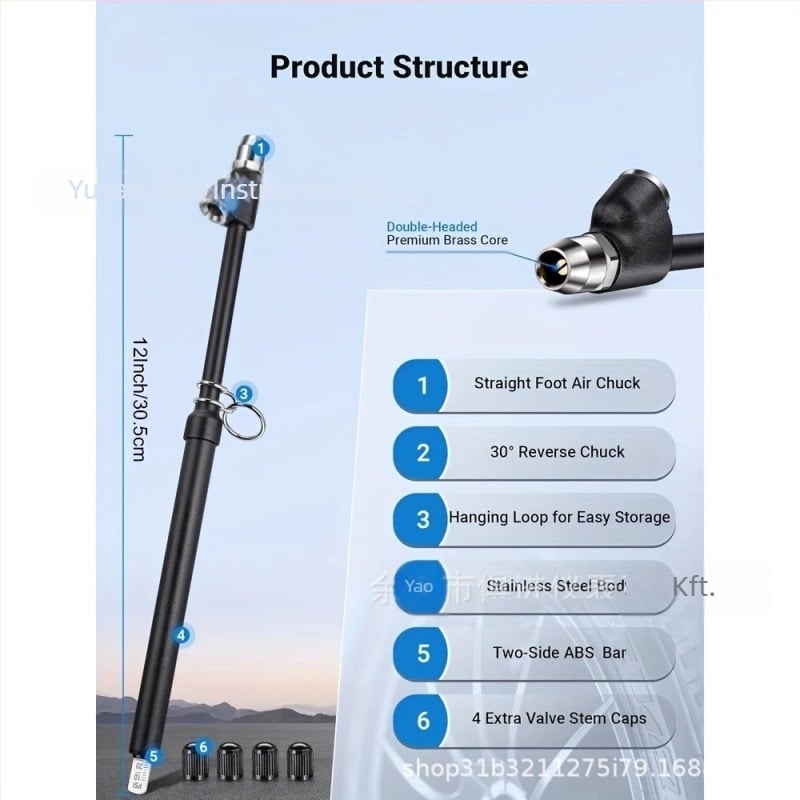 Matte felületű tehergépkocsi guminyomás-mérő készlet — toll-stílusú mérő, 0–150 psi, 2 psi pontosság, Jujin, anyag cinkötvözet/rozsdamentes acél/ABS