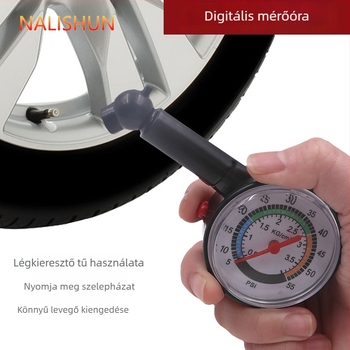 Digitális gumiabroncsnyomás-mérő, rozsdamentes acél testtel, 37 g, There Shun