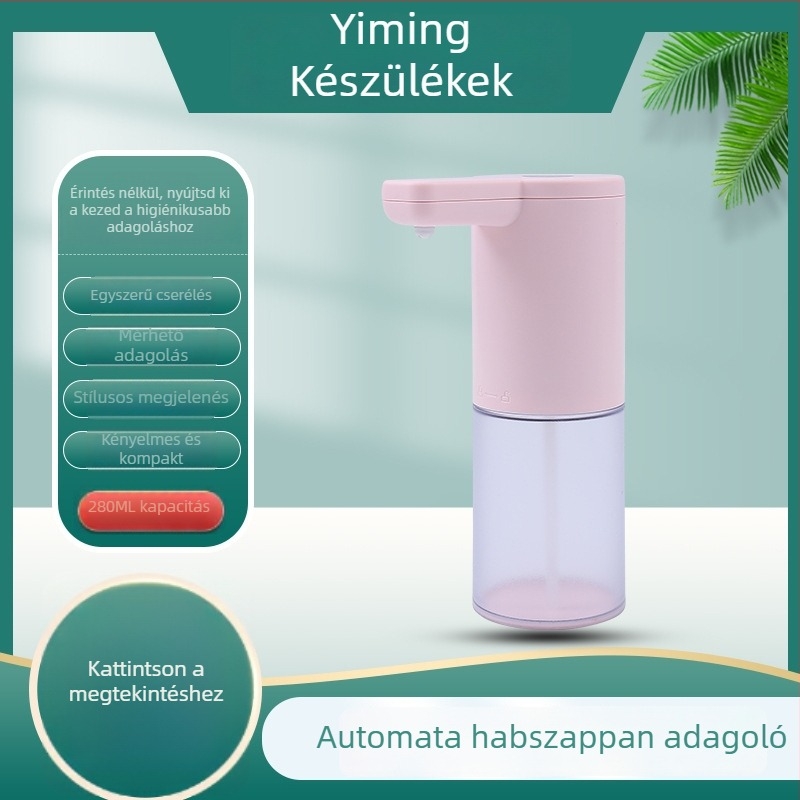 Automata habos szappanadagoló érintésmentes infravörös érzékelővel, ABS műanyag, 290 g, injekciós formázás, modern stílus