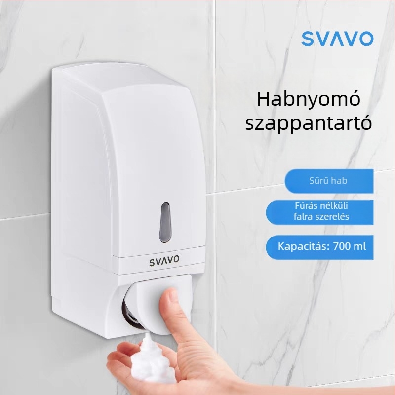 Revo ABS szappanadagoló, falra szerelhető, kézi nyomásos működés, modern minimalista dizájn, oxidációs feldolgozás