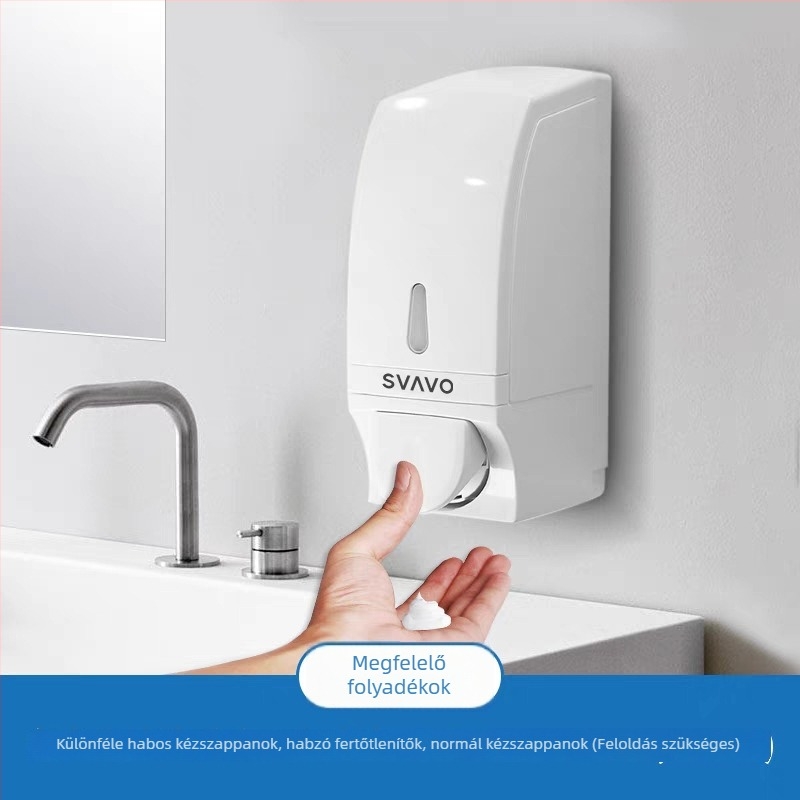 Revo ABS szappanadagoló, falra szerelhető, kézi nyomásos működés, modern minimalista dizájn, oxidációs feldolgozás