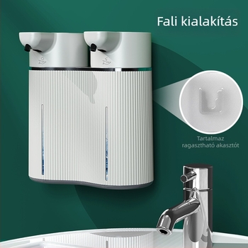 M11 kettős fejű indukciós szappanadagoló, falra szerelhető, ABS, CE tanúsítvány, 715 g