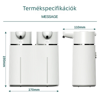 M11 kettős fejű indukciós szappanadagoló, falra szerelhető, ABS, CE tanúsítvány, 715 g