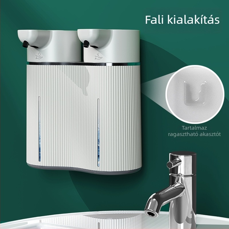 M11 kettős fejű indukciós szappanadagoló, falra szerelhető, ABS, CE tanúsítvány, 715 g