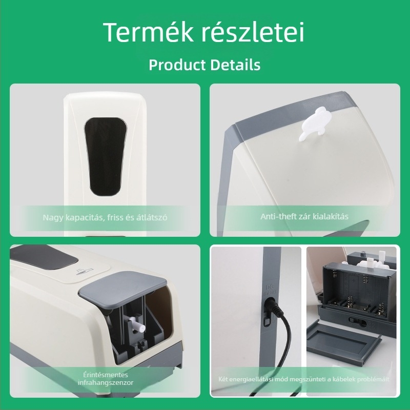 Falra szerelt kézi adagoló szappan hotelszobához – ABS+PC, kézi pumpa, modern letisztult dizájn
