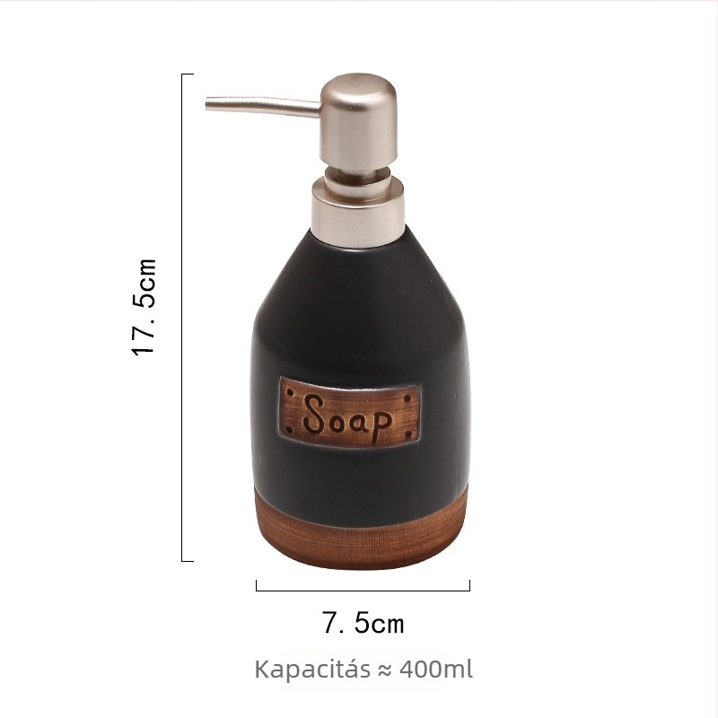 Kerámiás adagolóüveg pumpával – Márka Set map; Tömeg 280 g; Anyag: kerámia; Felület: relief; Funkció: kézi nyomás