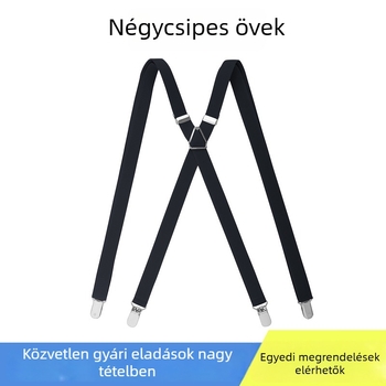 4-Clip férfi vállpántok, állítható elasztikus pántokkal, kereszt-back, uniszex