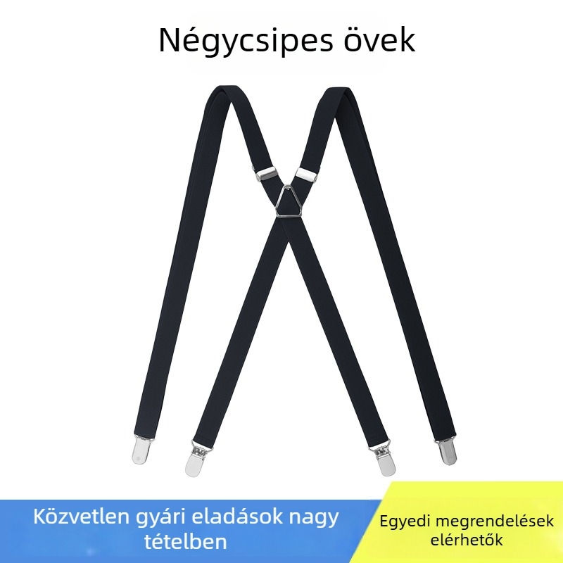 4-Clip férfi vállpántok, állítható elasztikus pántokkal, kereszt-back, uniszex