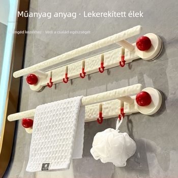 Fali törölközőtartó szívócsésze segítségével, műanyagból, teherbírás 3 kg, 1 szint, modern minimalist stílus