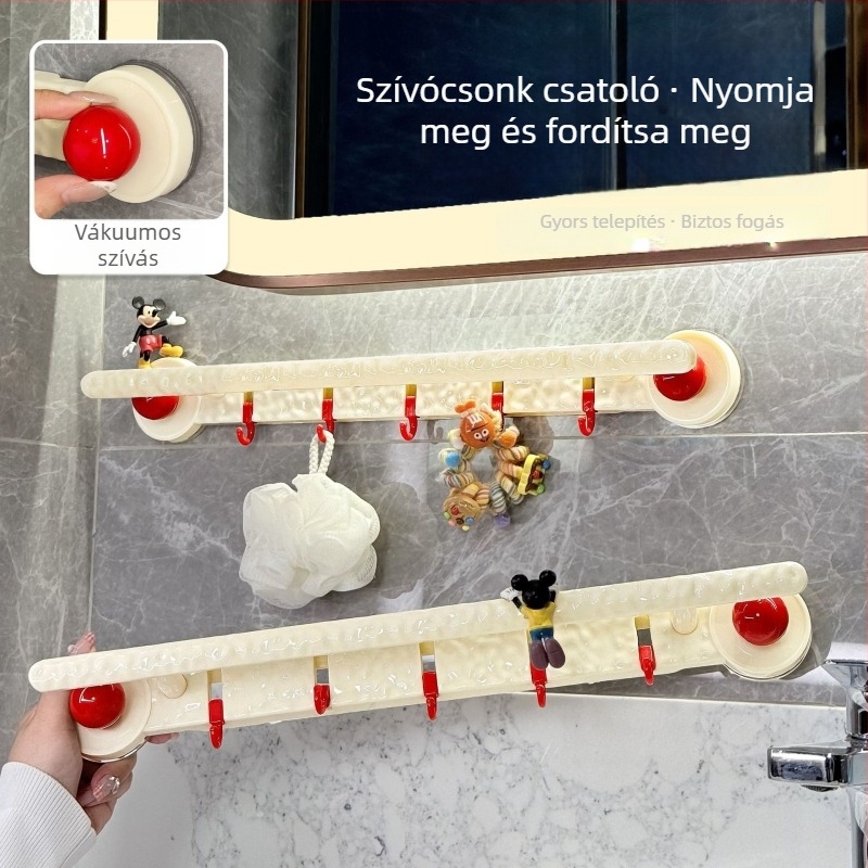 Fali törölközőtartó szívócsésze segítségével, műanyagból, teherbírás 3 kg, 1 szint, modern minimalist stílus