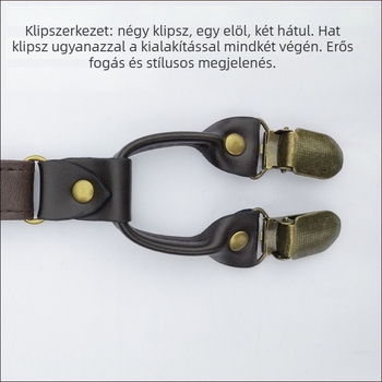 Vállpántok PU és fém alkatrészekkel, négy csipesz, keresztezett kialakítás, uniszex felnőttek, testreszabás elérhető