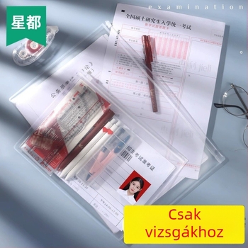Műanyag, átlátszó vizsgadokumentum tasak cipzárral
