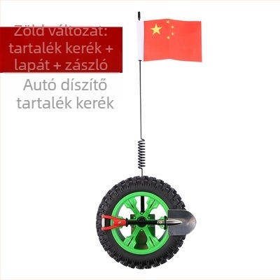 Autó és motorkerékpár dekoratív antenna, kártya-szegélyes szerelés, mini tartalékkerék inspirálta csomagtartó díszítés