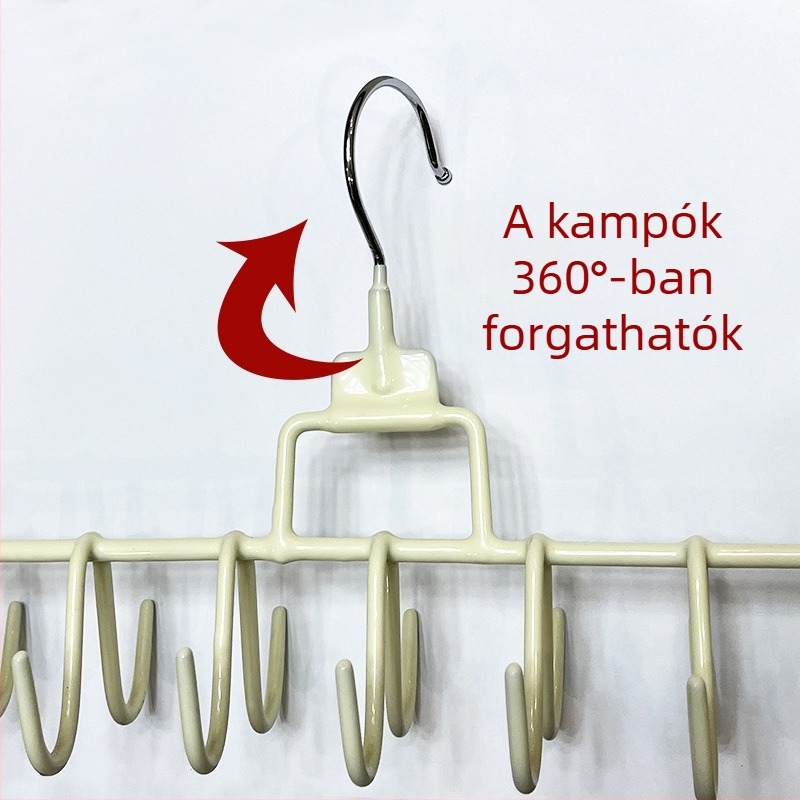 18 kampós ruhaszárító akasztó, négyzet alakú stílus, modern minimalistikus, műanyag bevonattal, Modell ZL-2596654