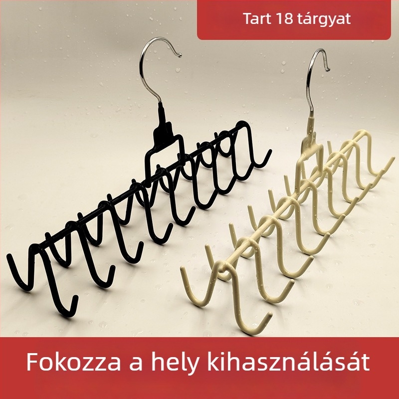 18 kampós ruhaszárító akasztó, négyzet alakú stílus, modern minimalistikus, műanyag bevonattal, Modell ZL-2596654