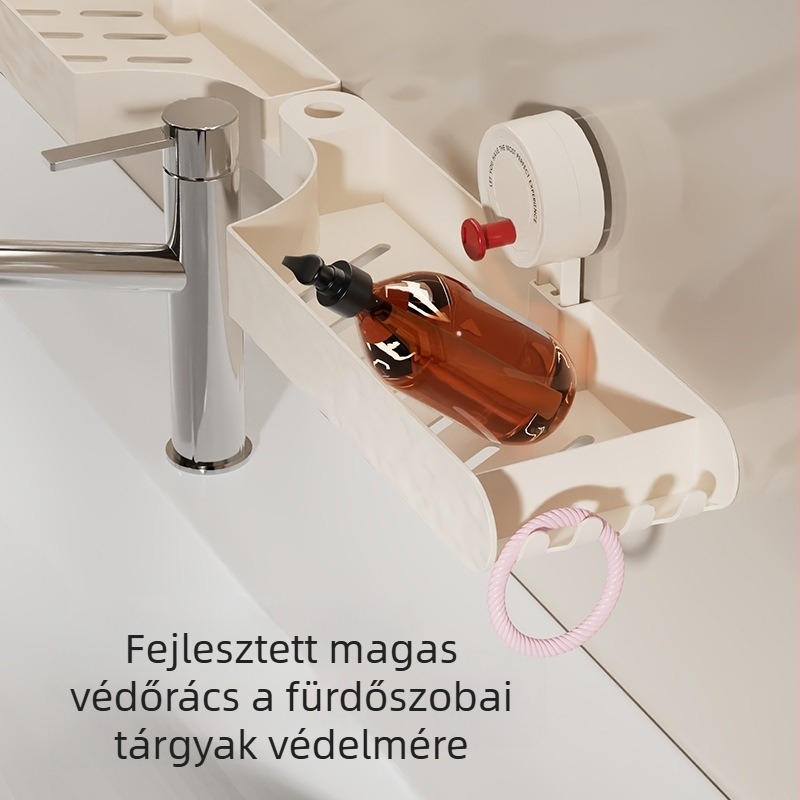 Tükör előtti tárolópolc – műanyag, fényes felület, Dopamin stílus, teherbírás 1–5 kg