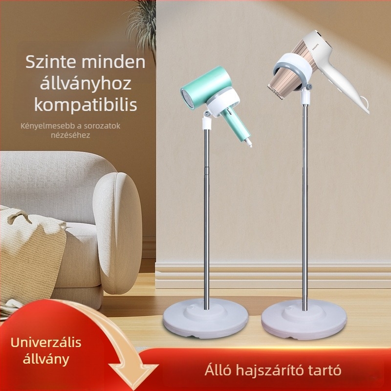 Padlón álló hajszárító tartó – Forgatható, Beépítés nélküli, Rozsdamentes acél, 1 réteg tároló