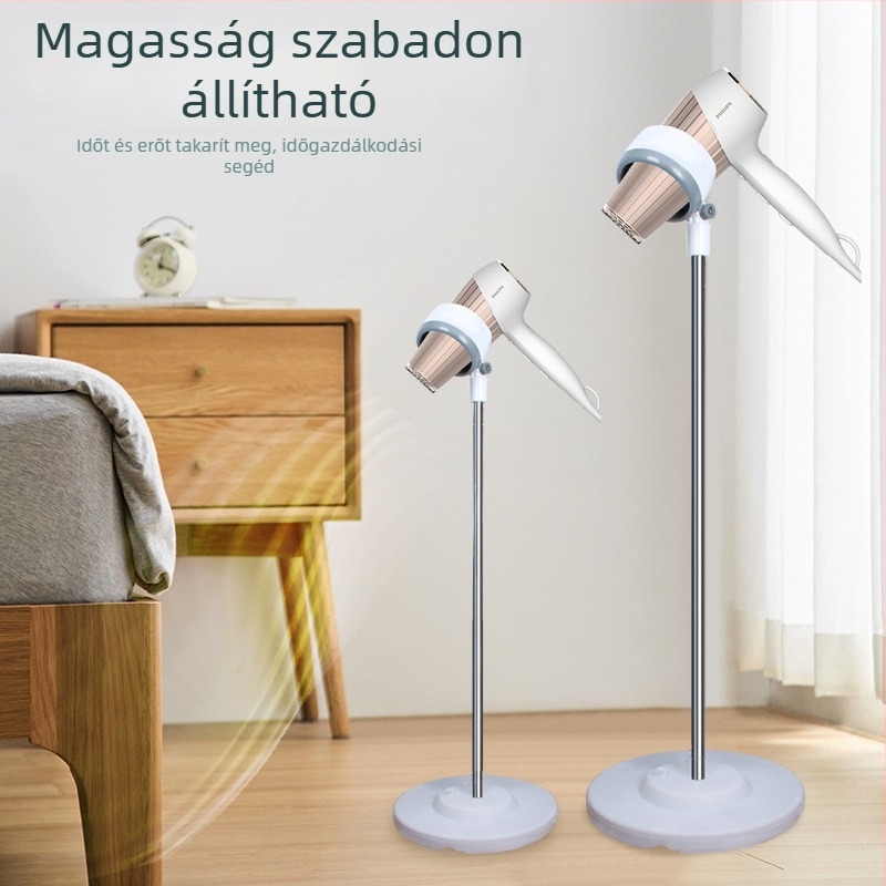 Padlón álló hajszárító tartó – Forgatható, Beépítés nélküli, Rozsdamentes acél, 1 réteg tároló