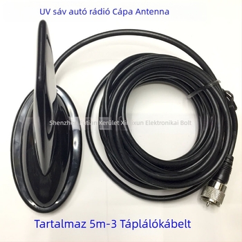 Autóba szerelt walkie-talkie shark fin antenna (144/430 MHz, 3–5 km hatótáv, 50 Ω impedancia)