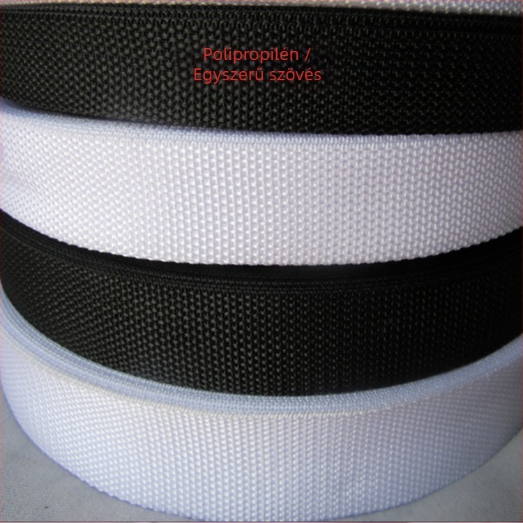 Polipropilén-poliészter webbing szalag, sík szövésű, hátizsákhoz, DIY vágáshoz
