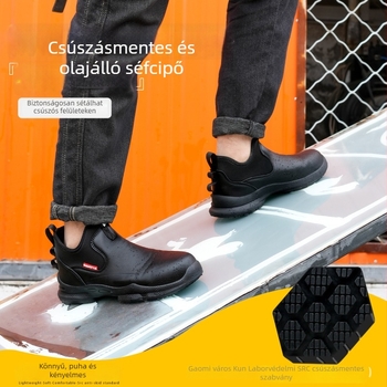 Konyhai szakács cipő – slip-on, mikroszálas bőr, vízálló, olajálló, csúszásmentes, alacsony felső rész