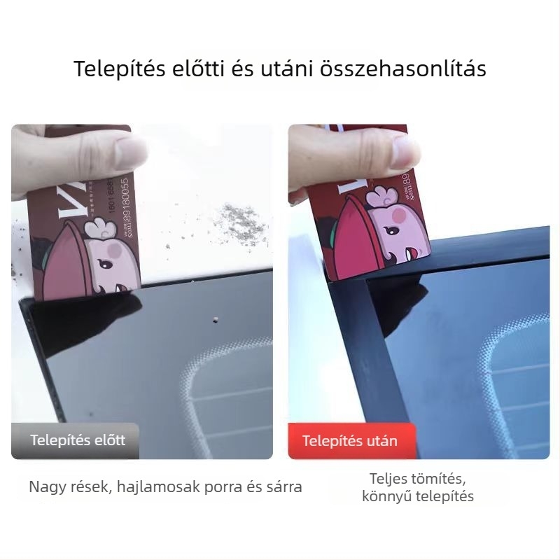 Autó tömítőszalag, univerzális, gumiból, T-típus, a napfénytető és az első/hátsó szélvédő közötti résekhez