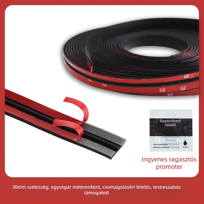 Autó tömítőszalag, univerzális, gumiból, T-típus, a napfénytető és az első/hátsó szélvédő közötti résekhez