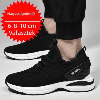 Férfi sportos casual cipő, légáteresztő PU mesh felsőrész, gumitalp, PU talpbetét, belső magasság 3–5 cm (Felső: PU mesh; Talp: gumi; Talpbetét: PU; Belső magasság: 3–5 cm)
