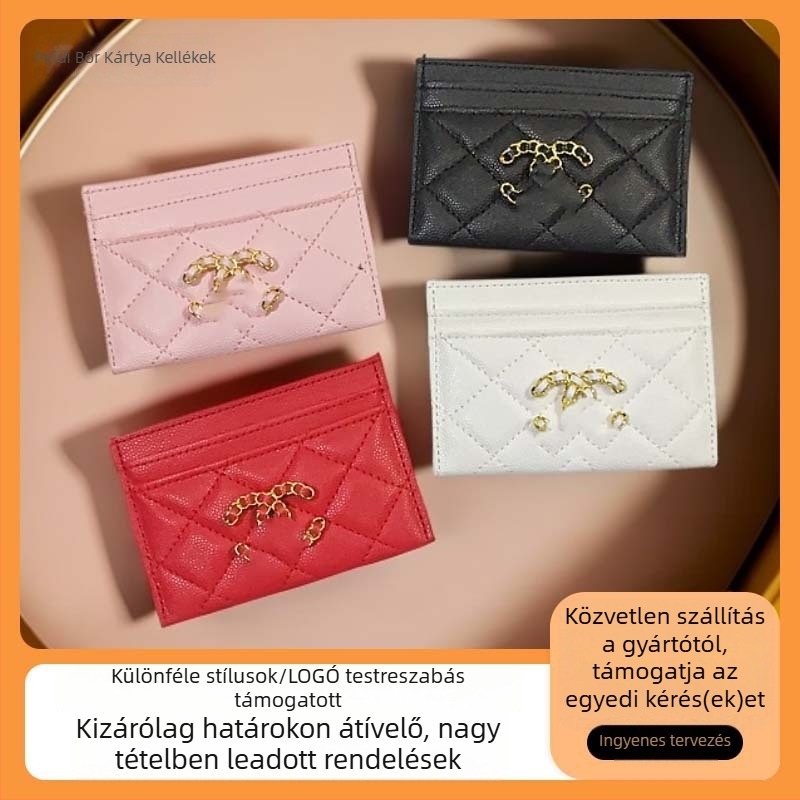 Pedica PU bőr kártyatartó betűs mintával, kompakt és elegáns, kártyatárolásra