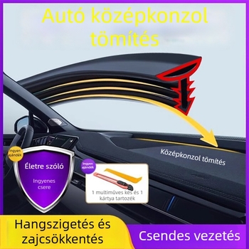 Autó középkonzol tömítőcsík, gumi, 20 mm vastagság, zajcsökkentés, porvédő, általános modell kompatibilis