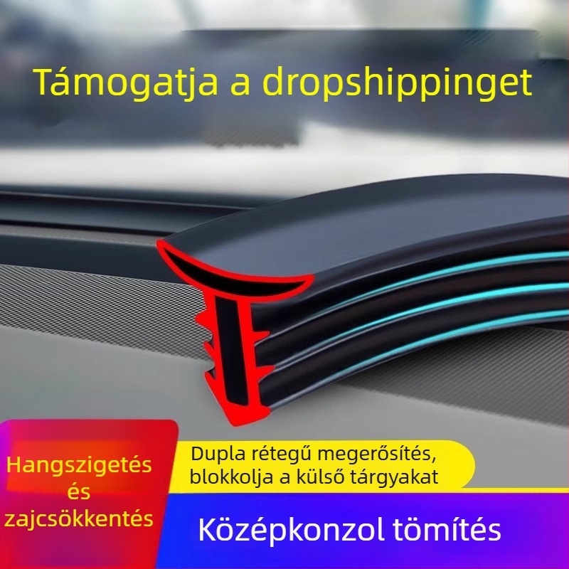 Autó középkonzol tömítőcsík, gumi, 20 mm vastagság, zajcsökkentés, porvédő, általános modell kompatibilis