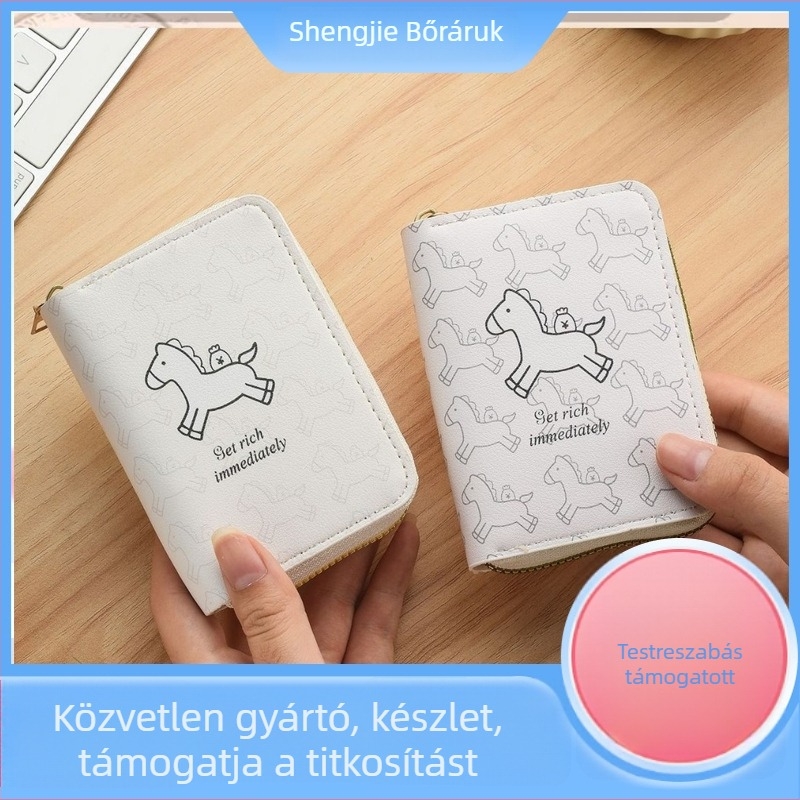 Anti‑lopás Kártyatartó, PU Anyag, Karikatúra Mintázat, Uniszex, Több Kártya Rekesz, Ultra‑Könnyű, Kapacitásbővítés