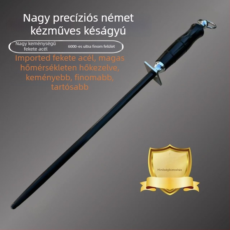 Henteseknek késélező pálca, magas széntartalmú acél, gyémánt bevonat felület, szantálfa nyél