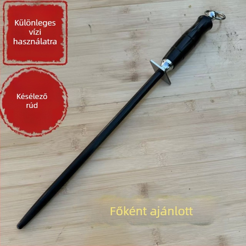 Henteseknek késélező pálca, magas széntartalmú acél, gyémánt bevonat felület, szantálfa nyél