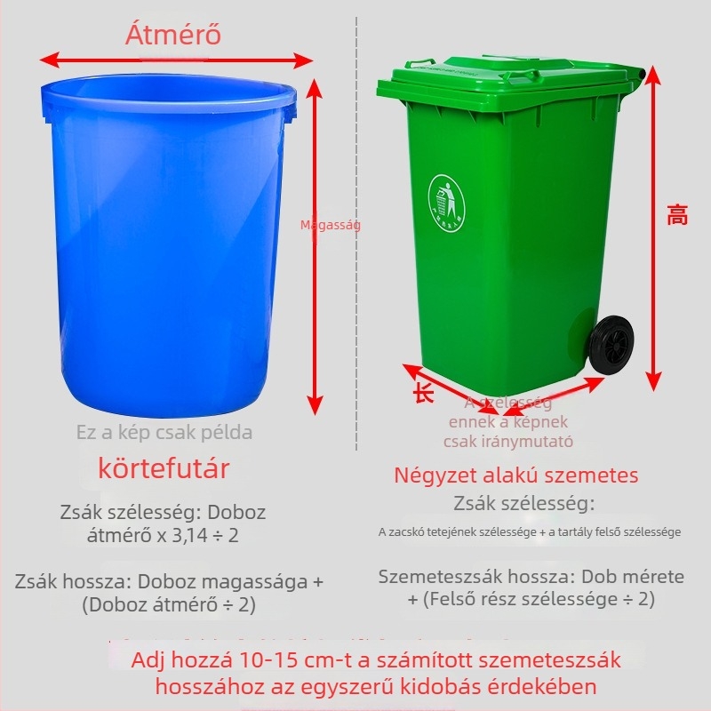 HDPE szemeteszsák, megerősített, sík szájú, egyszer használatos, háztartási, szállodai és konyhai felhasználásra