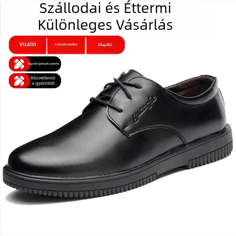 Férfi konyhai szakács cipő – csúszásmentes, vízálló, olajálló, kopásálló, lélegző, Ultrafilm bőr