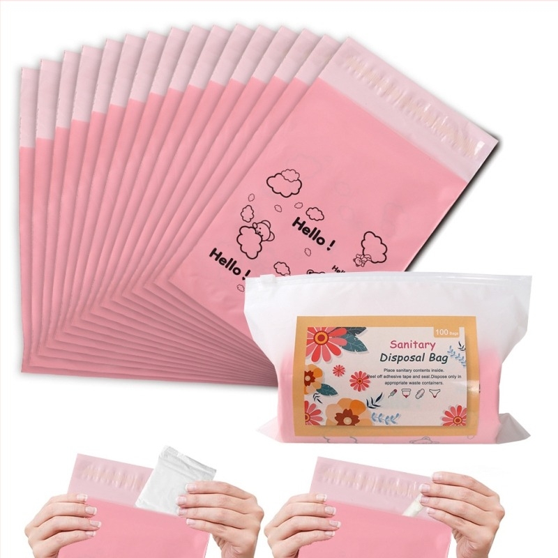 HDPE egyszer használatos higiéniai betét hulladékszatyrok, lapos szájú kialakítás, vastagított, 50 db/doboz